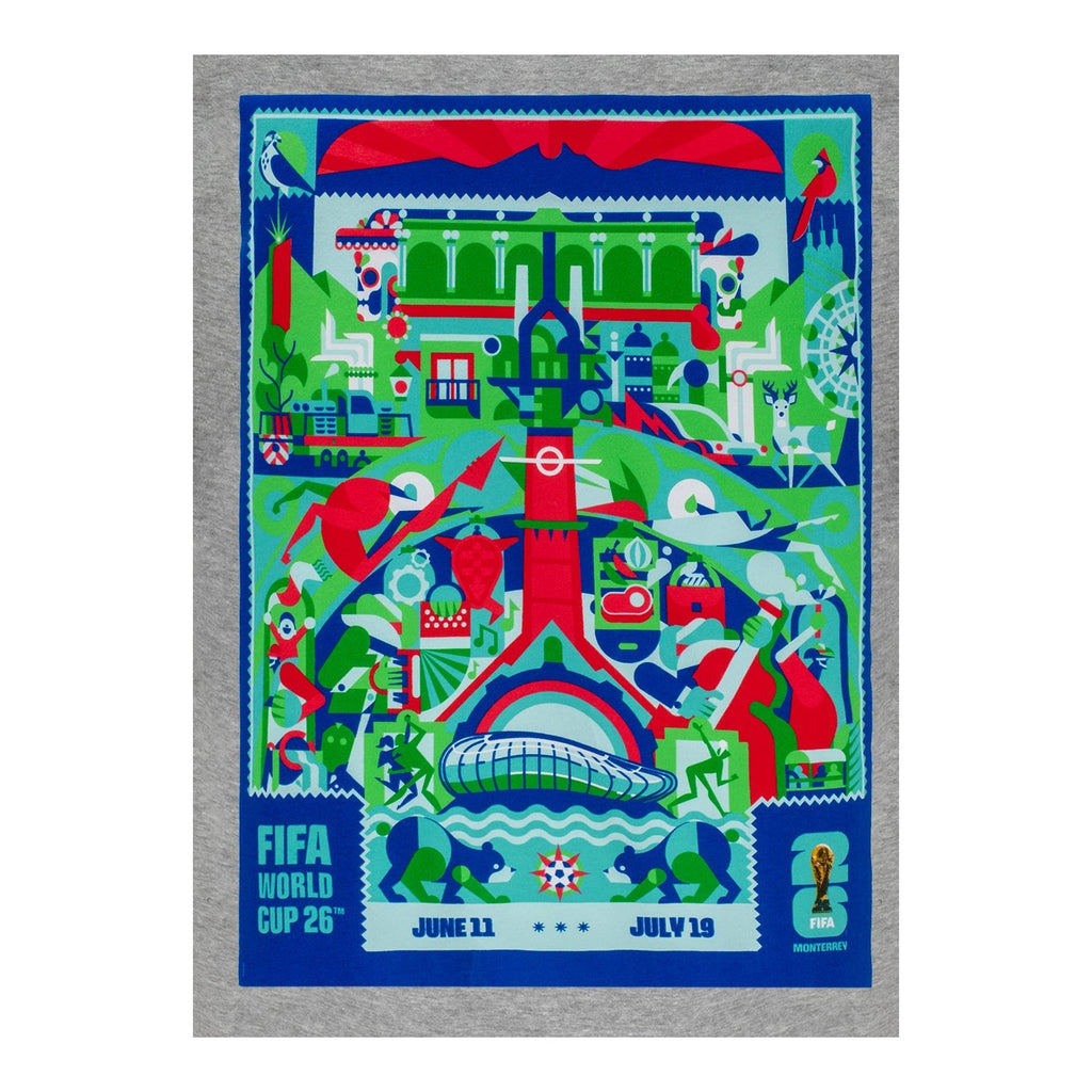 FIFA World Cup 2026™ Monterrey Poster Grey T-Shirt [ESP] - Unisex
